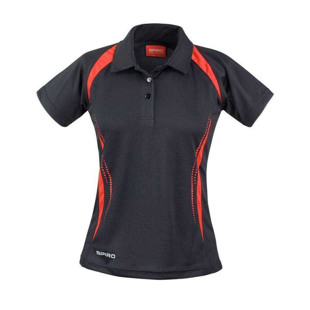 Spiro Womens/Ladies Team Spirit Polo Shirt / Black/Red